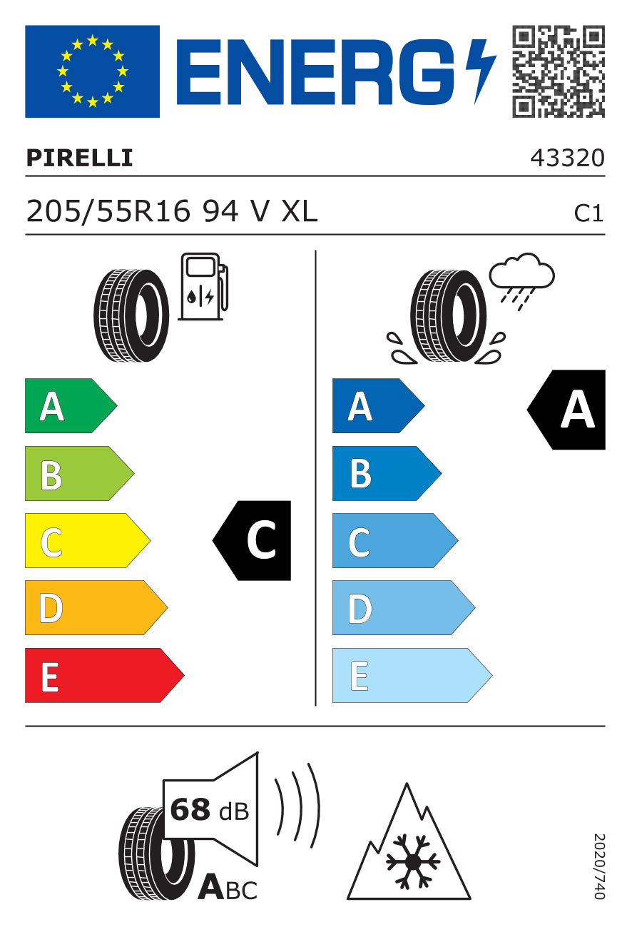 PIRELLI CINTURATO ALL SEASON XL 205/55 R16 94V - европейски етикет