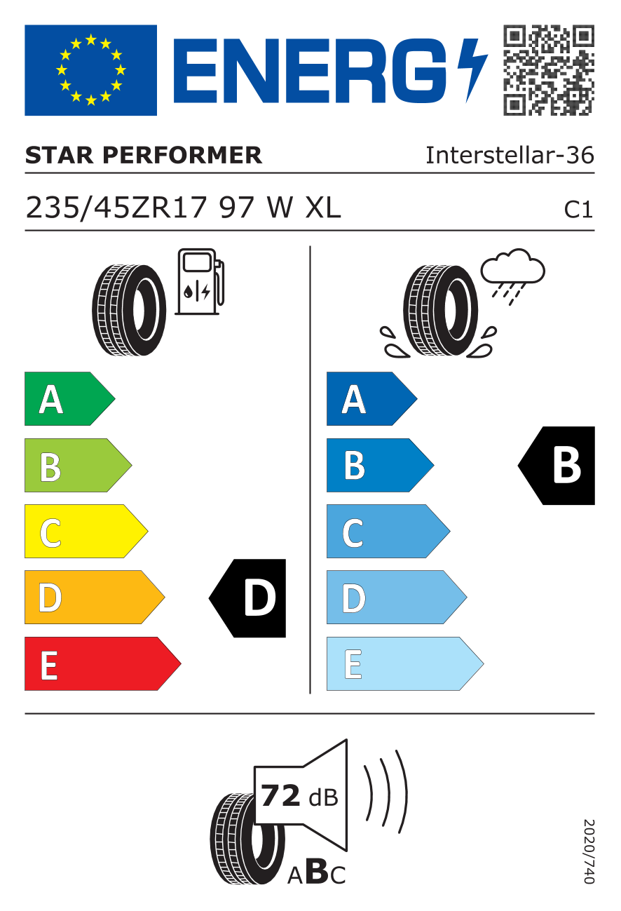 Star Performer Interstellar XL 235/45 R17 97W - европейски етикет