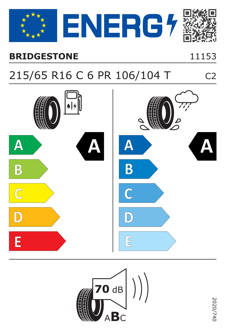 BRIDGESTONE R660 ECO 215/65 R16 106T - европейски етикет