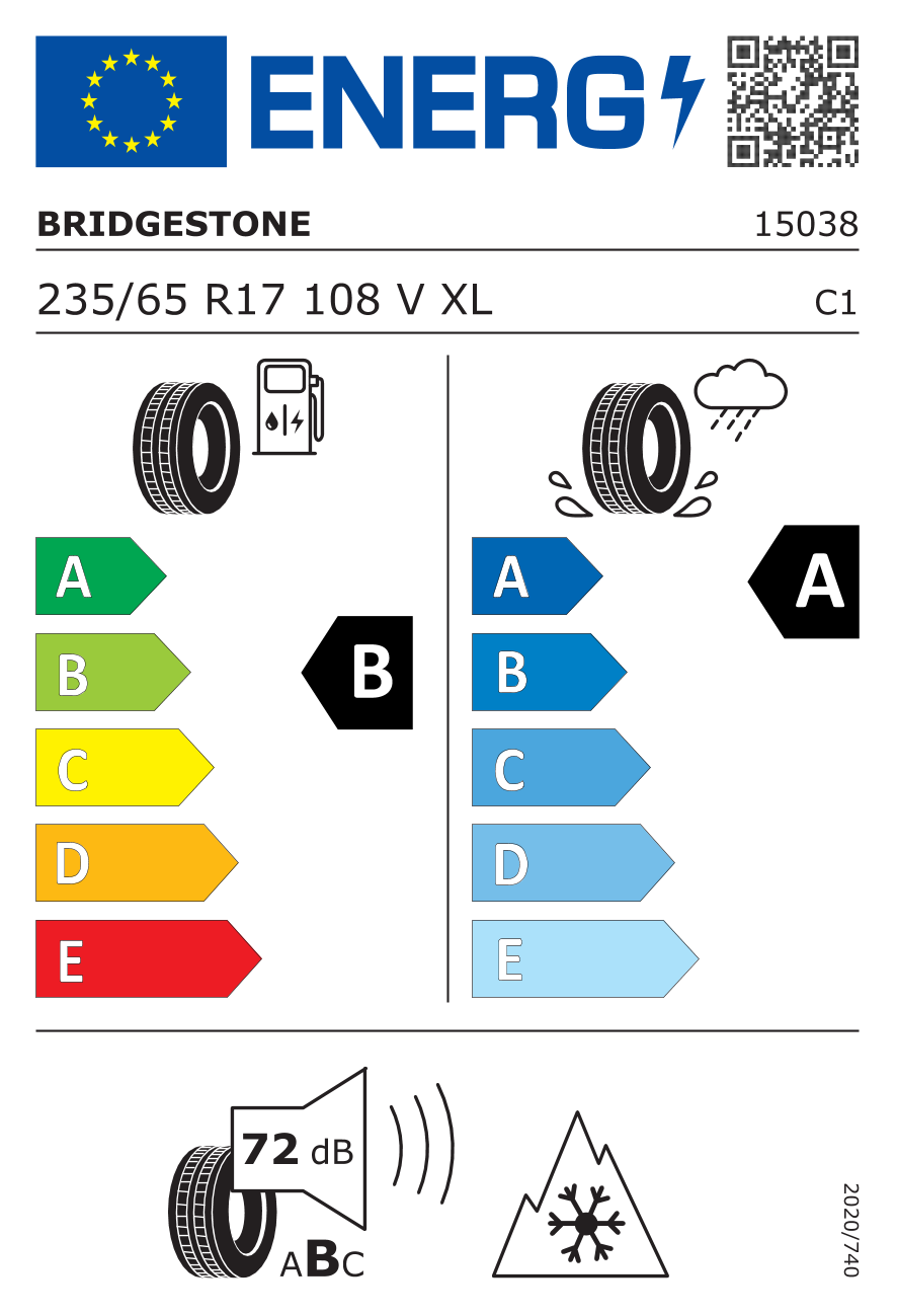BRIDGESTONE BLIZZAK LM005 235/65 R17 108V - европейски етикет