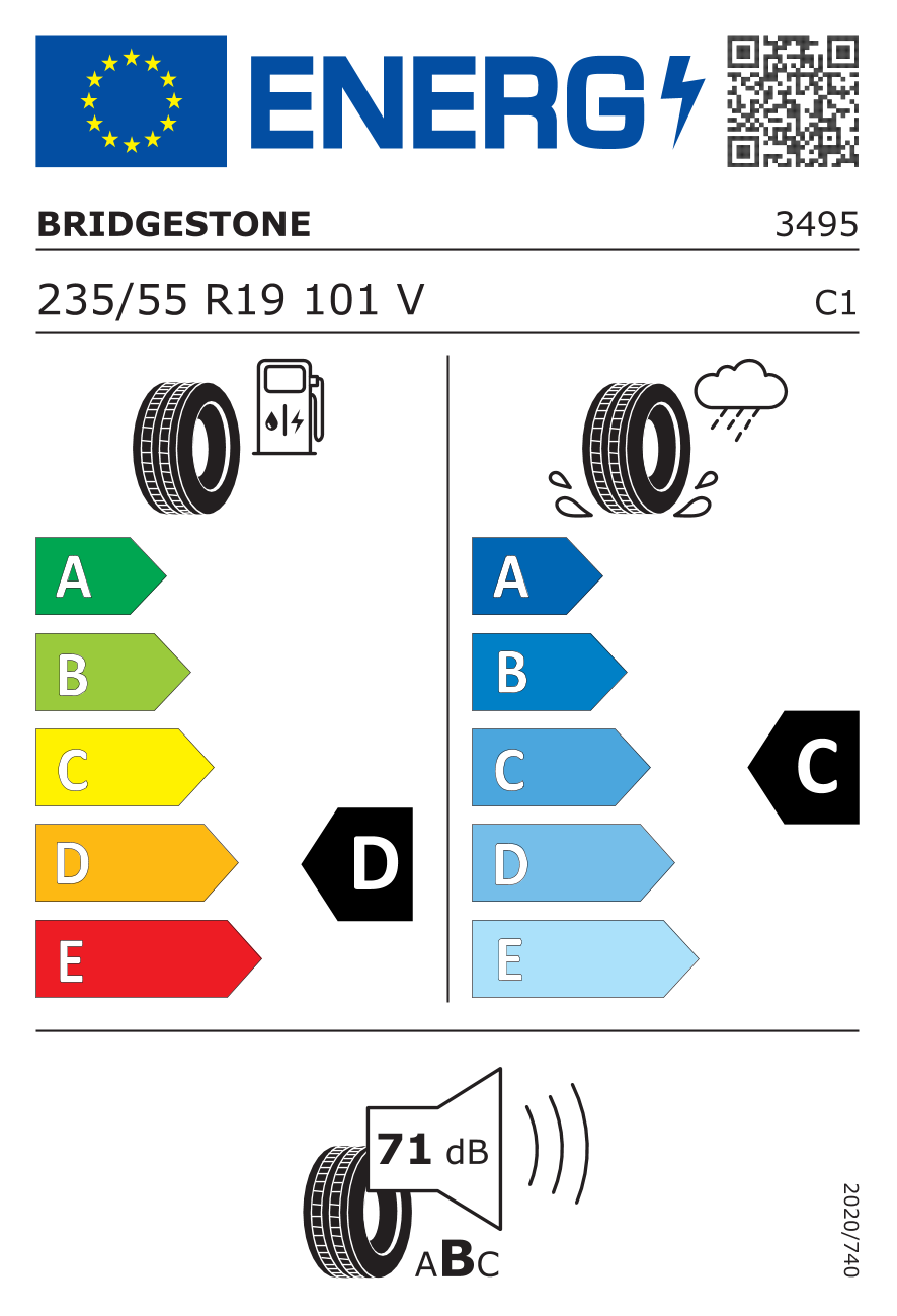 BRIDGESTONE D-SPORT 235/55 R19 101V - европейски етикет