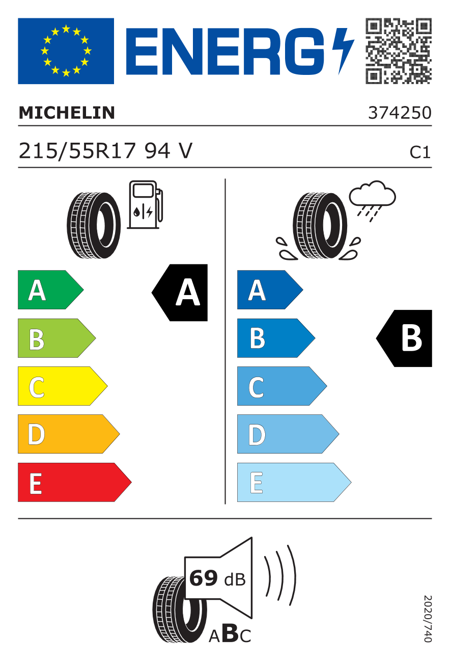 MICHELIN PRIM4S1 215/55 R17 94V - европейски етикет