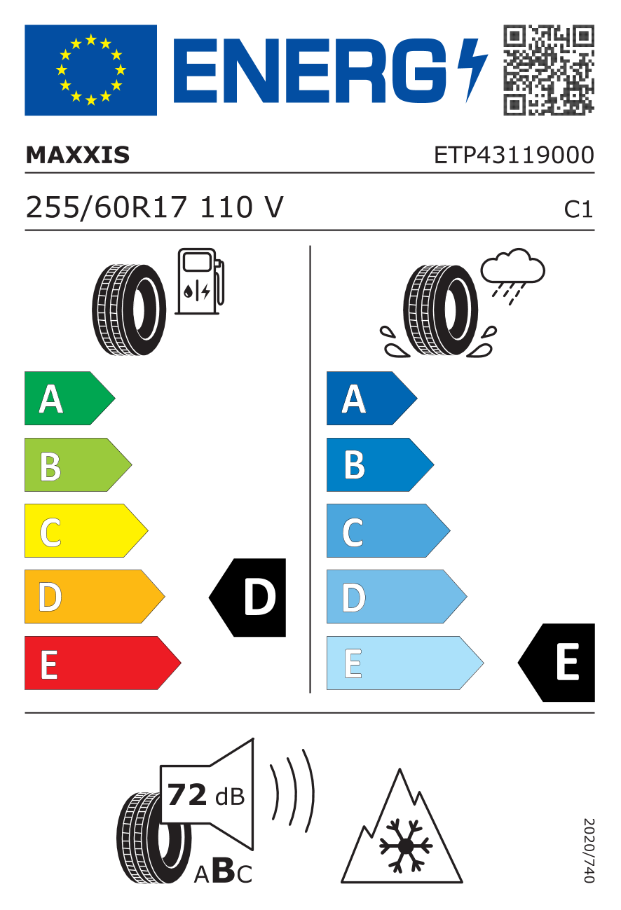 MAXXIS VIC SN SUV MA-SW 255/60 R17 110V - европейски етикет