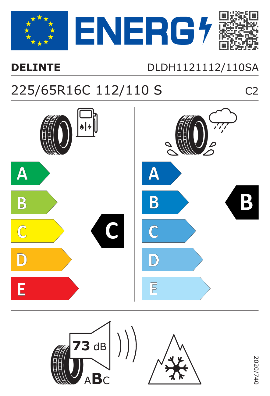 DELINTE AW5-VAN 225/65 R16 112S - европейски етикет