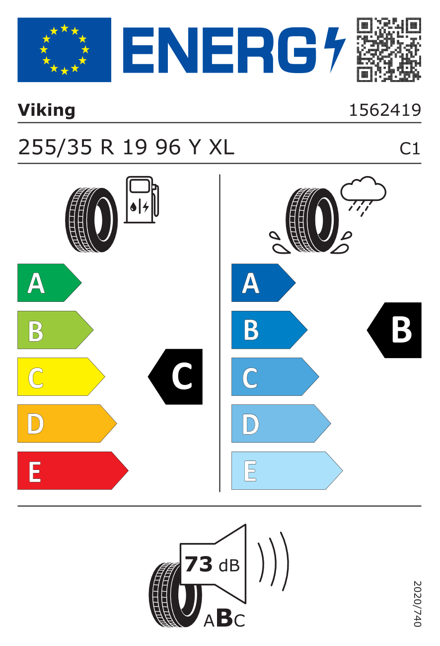 VIKING PROTECHNGX XL 255/35 R19 96Y - европейски етикет