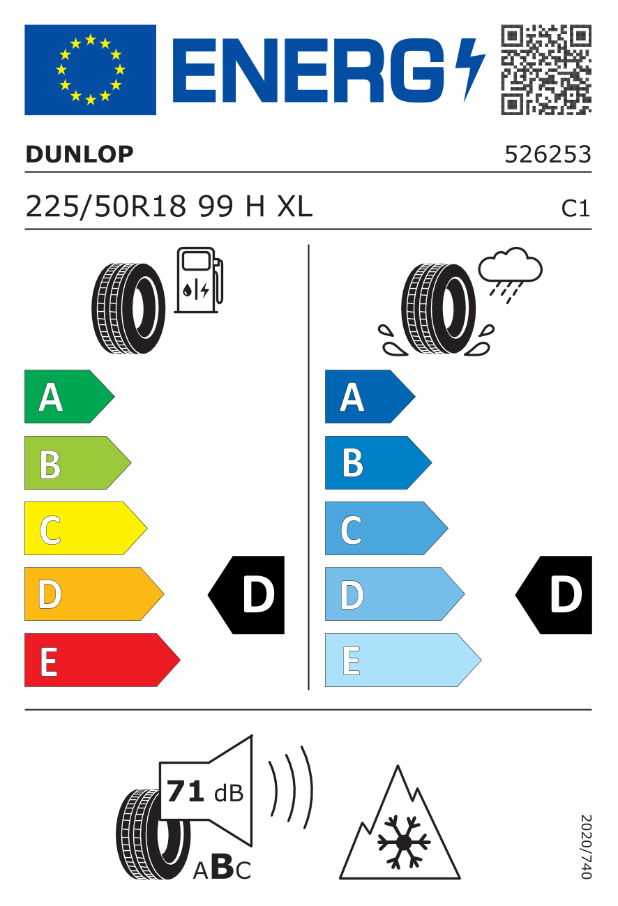 DUNLOP SP WINTER SPORT 3D MS XL AUDI 225/50 R18 99H - европейски етикет