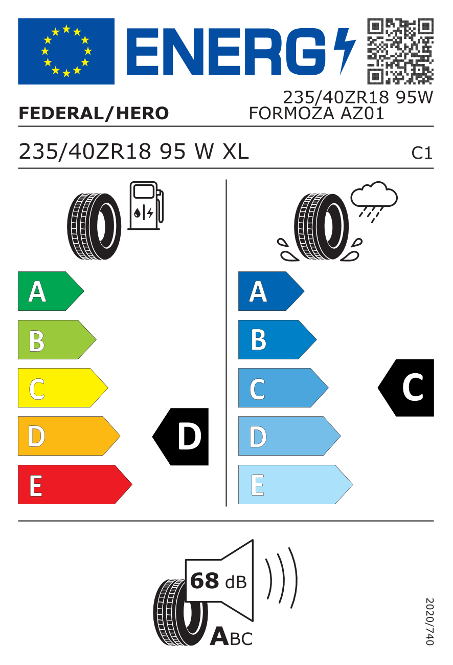 FEDERAL FORMOZA AZ01 XL 235/40 R18 95W - европейски етикет