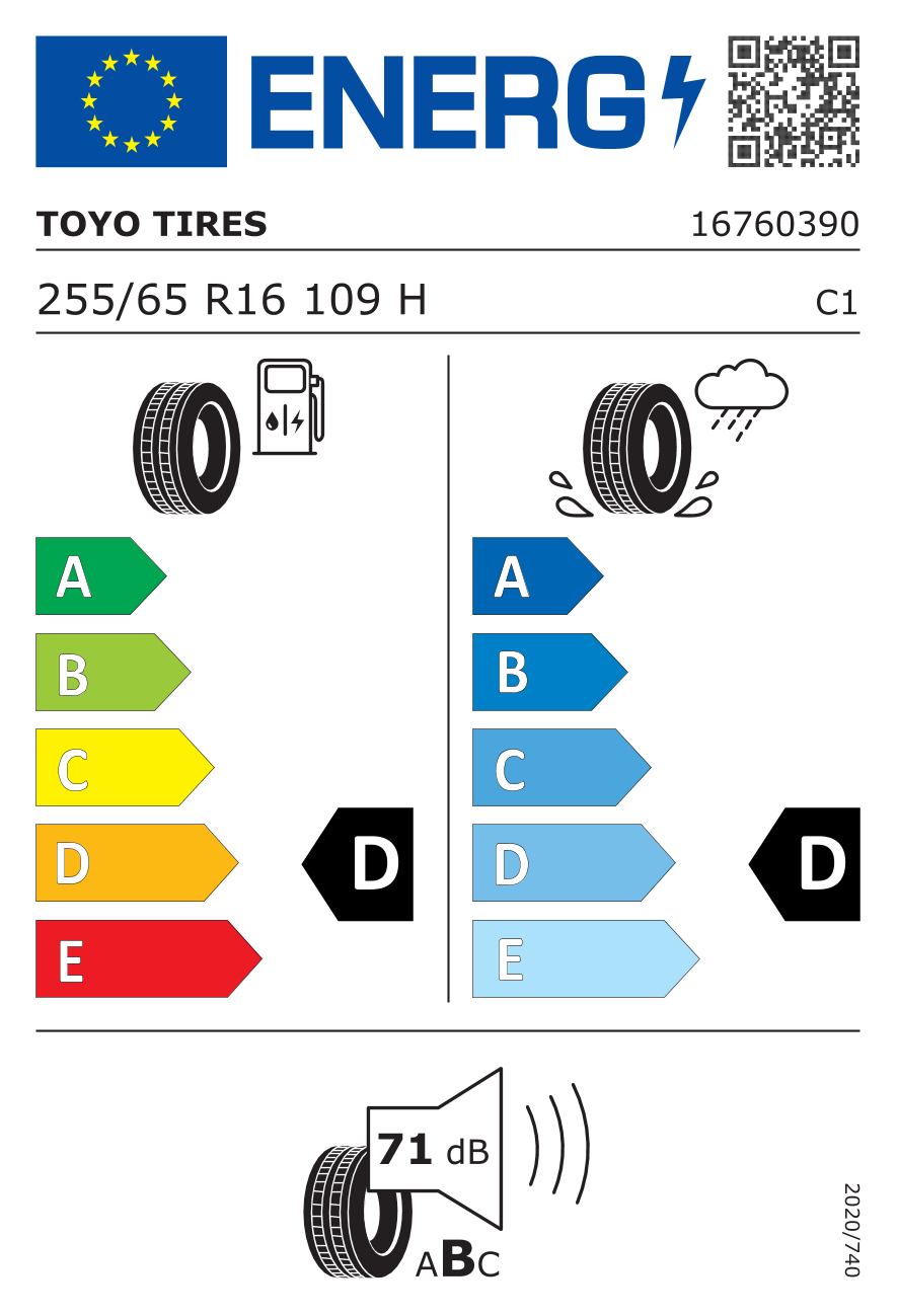 TOYO OPEN COUNTRY A/T+ 255/65 R16 109H - европейски етикет