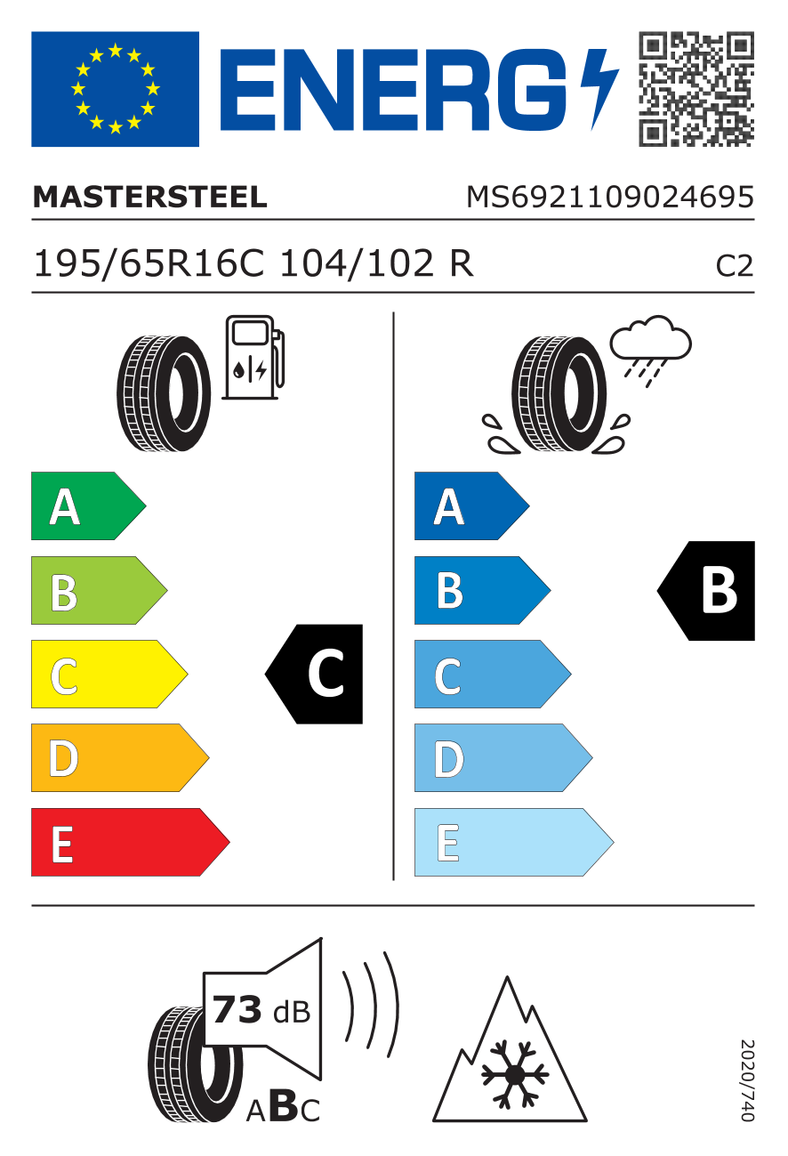 MASTER-STEEL ALLW-VAN 195/65 R16 104R - европейски етикет