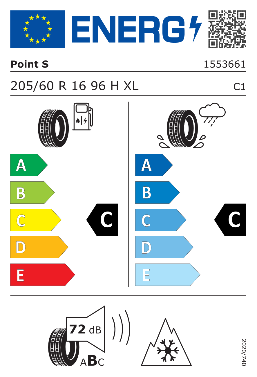 POINT S WINTER S XL 205/60 R16 96H - европейски етикет