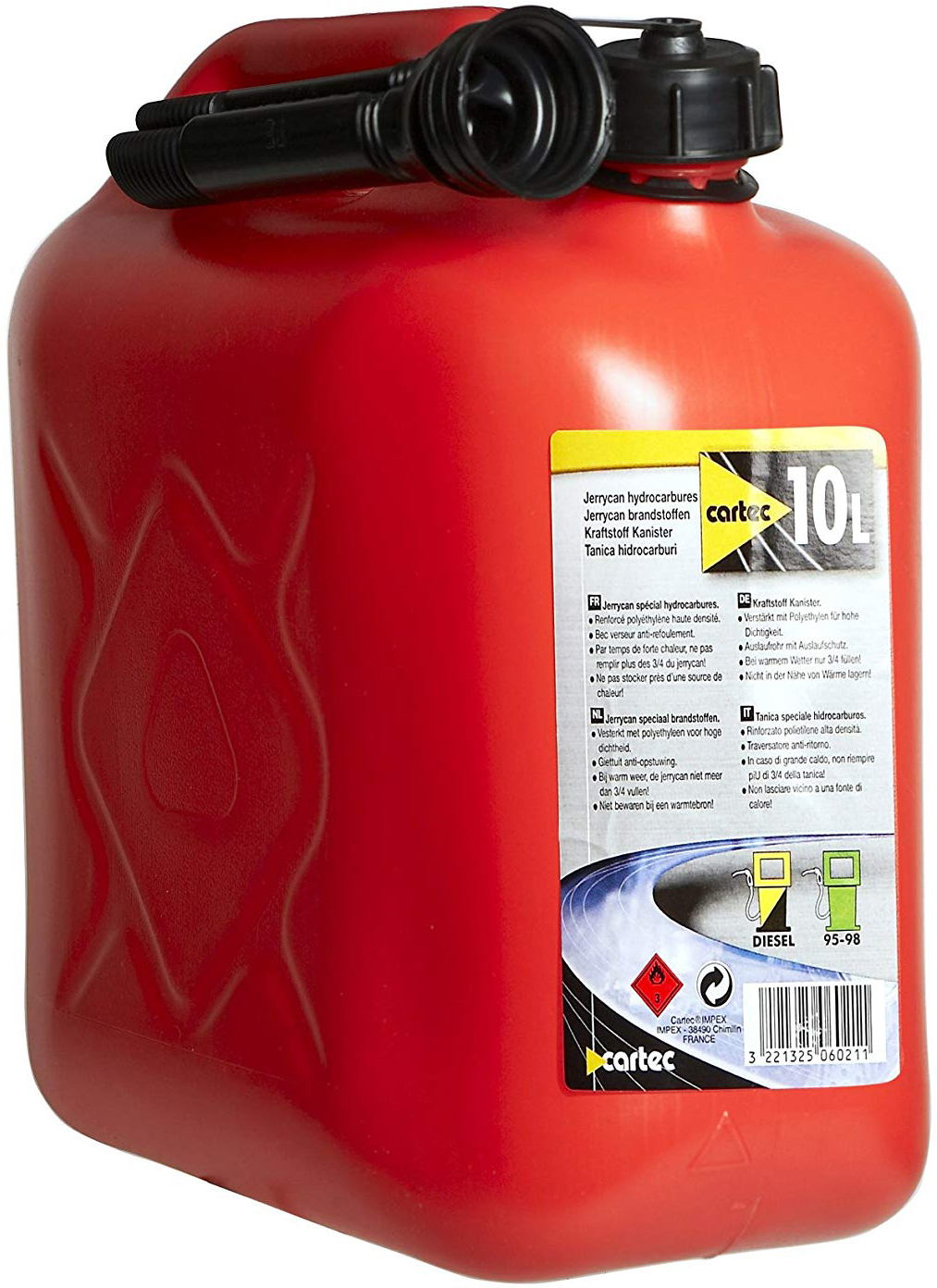 Аксесоари AAA_OTHER Туба 10Л CARTEC -506021 PVC червена с чучур за лесно наливане